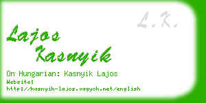 lajos kasnyik business card